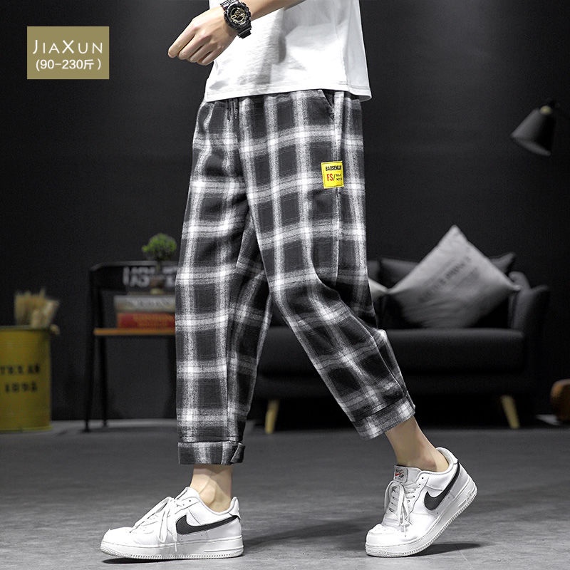 Quần Sọc Ca Rô Ống Suông Rộng plus size Thời Trang Nam Cá Tính 8.4