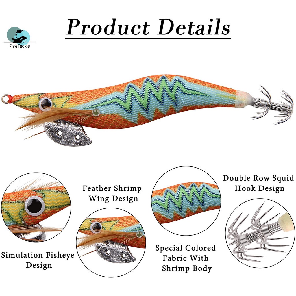 4.0# Mồi Câu Cá Nhân Tạo Hình Mực Độc Đáo Chất Lượng Cao