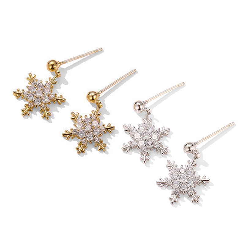 Ygt Khuyên Tai Hình Bông Tuyết Nhỏ Đơn Giản Sáng Tạo Thời Trang Thu Đông