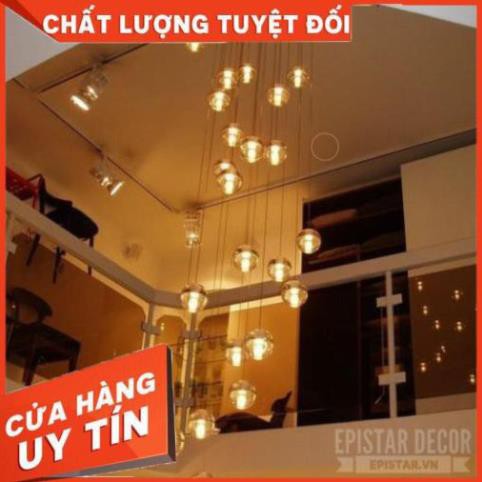 [Giá Rẻ - Uy Tín]  Đèn thả thông tầng hình giọt nước pha lê - Tặng kèm bóng led