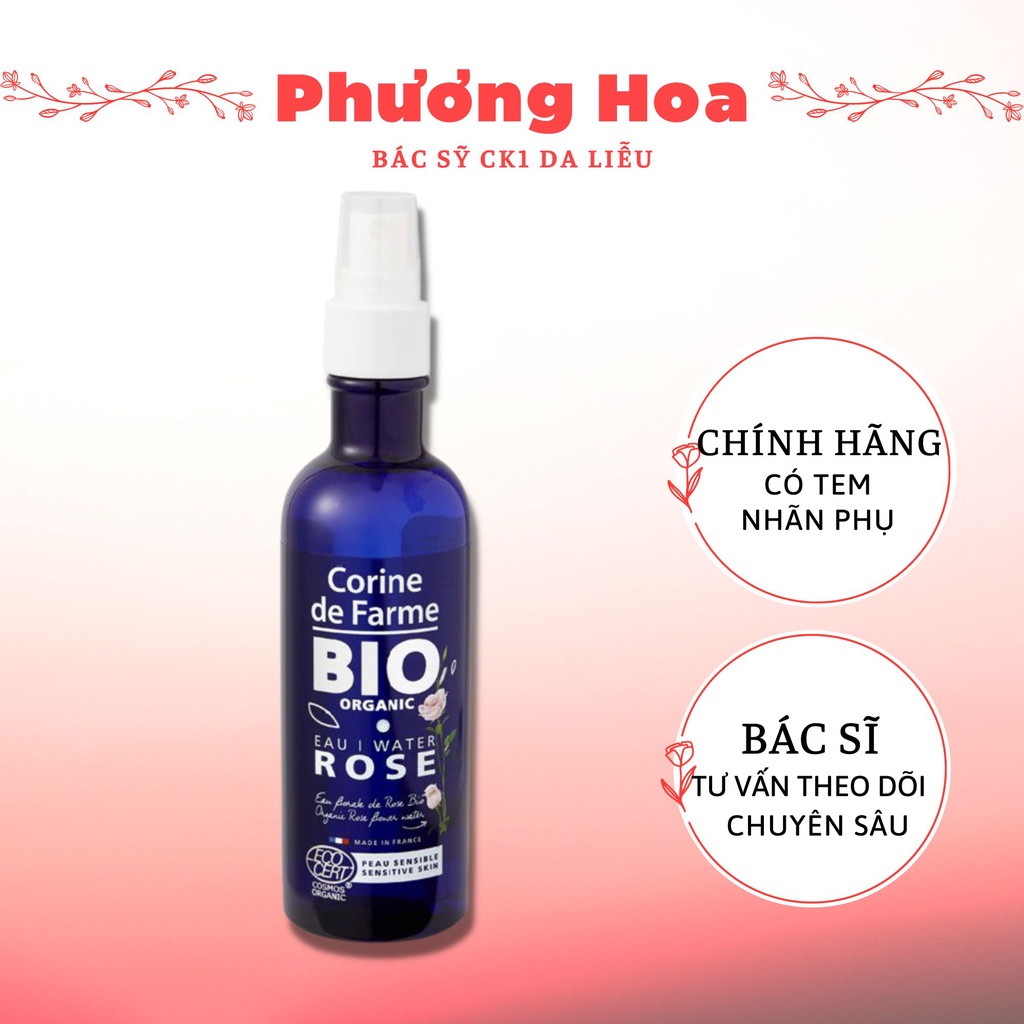 Nước hoa hồng hữu cơ Organic Rose Water Corine de Farme 200ml- Bác sĩ Phương