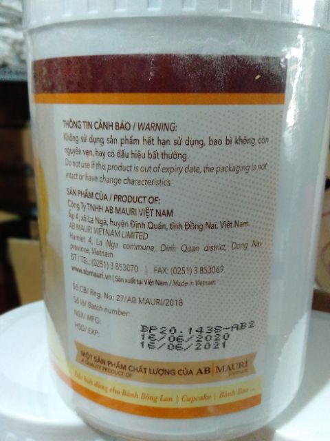 Bột nổi làm bánh /baking powder AB/ MAURI