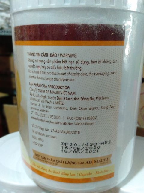 Bột nổi làm bánh /baking powder AB/ MAURI [1KG]