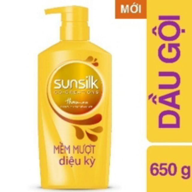 Dầu gội đầu sunsilk 650g vàng và đen