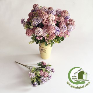 Bụi hoa cẩm tú cầu mini màu tím - cao 35cm