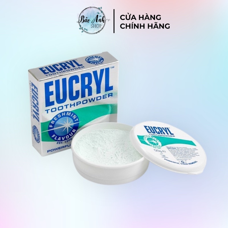 Bột Bạc Hà Giúp Sạch Miệng Trắng Răng, Hơi Thở Thơm Mát Eucryl Toothpower 50g