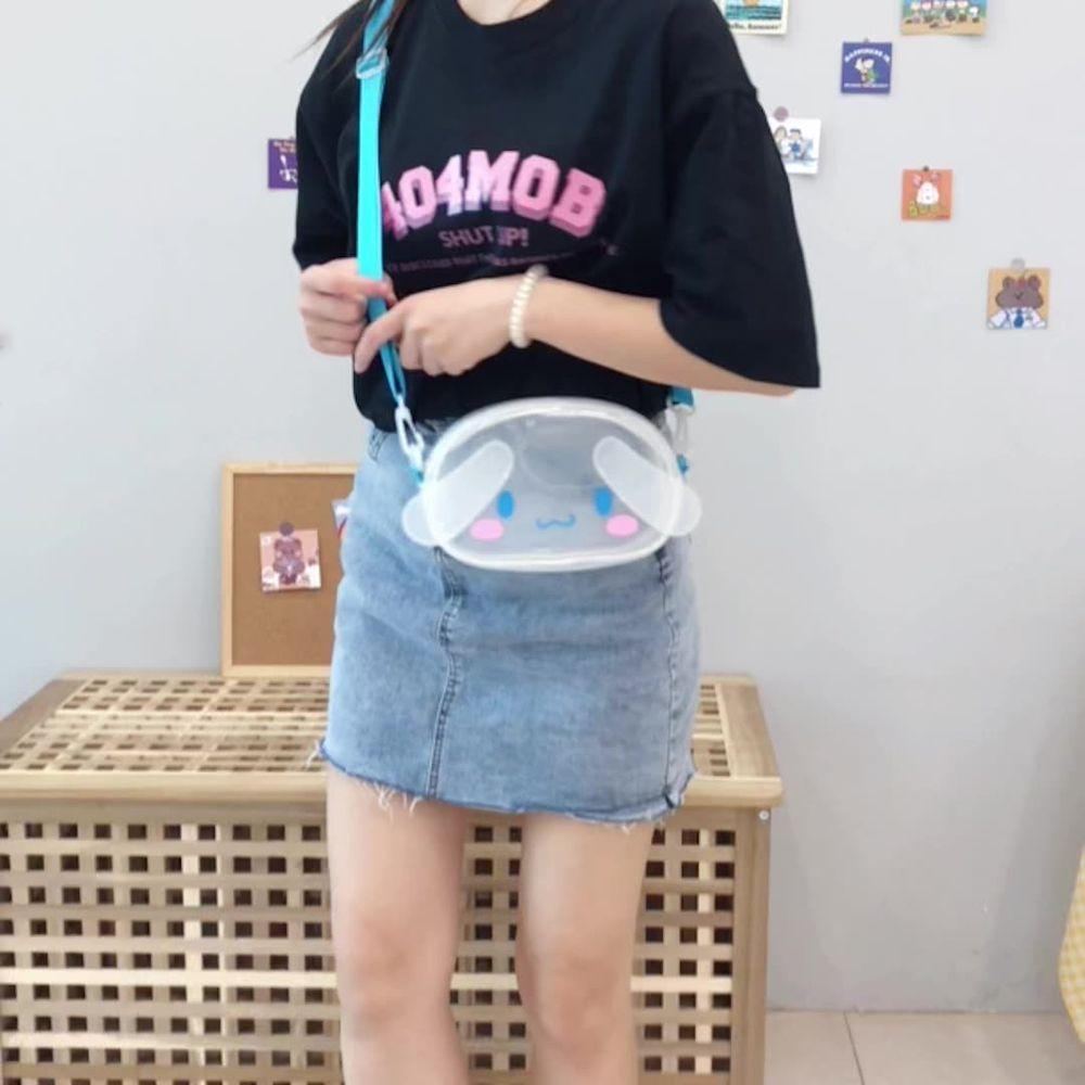 Balo Đeo Vai Bằng PVC Đính Búp Bê Kuromi Pom Pom Purin Thời Trang Cho Nữ