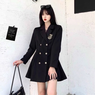 ĐẦM VEST NÚT LOGO (KÈM VIDEO HÌNH THẬT)