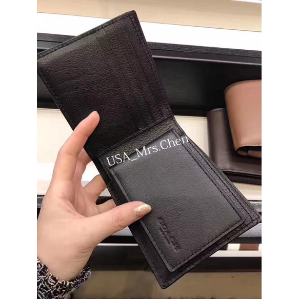 COACH  Ví Da Thật Cao Cấp Thời Trang Cho Nam