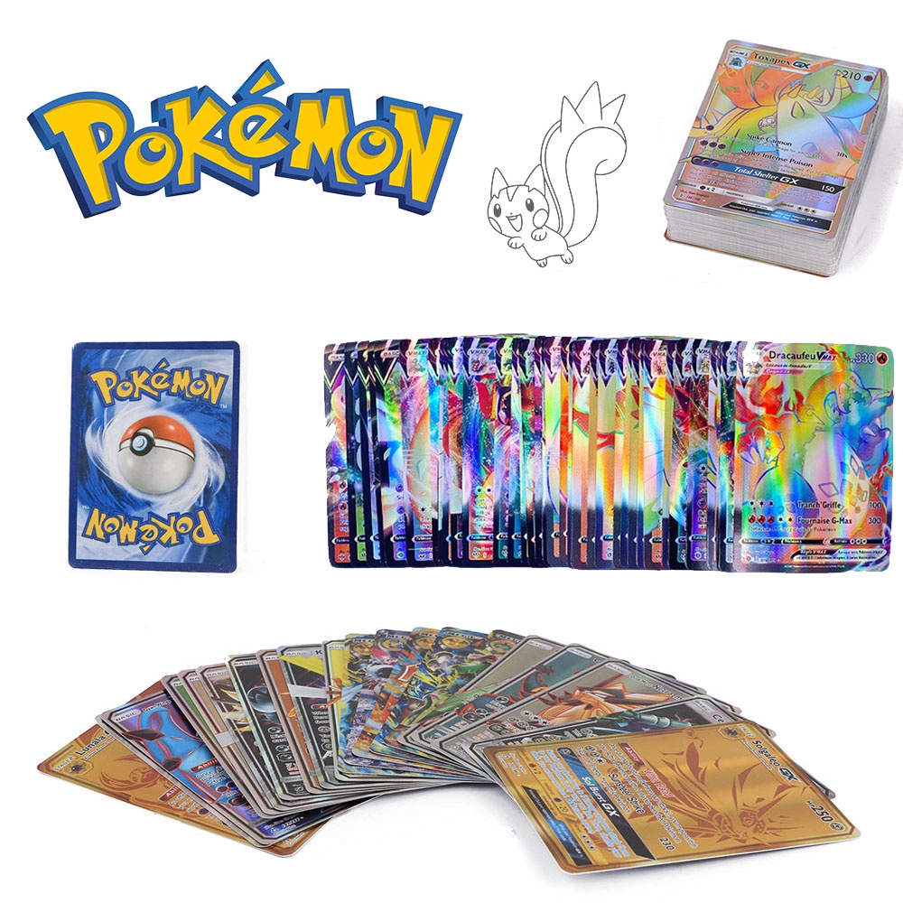 TAKARA TOMY Bộ Thẻ Bài Pokemon 60PCS GX Thẻ Bài Pokemon TCG Thẻ Năng Lượng đồ Chơi Shining Thẻ Trading Card Game Pokemon Độc Đáo Thích Hợp Cho