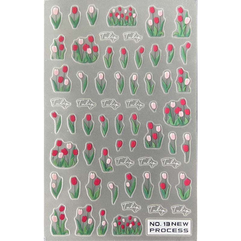 Miếng Dán Móng Tay Trong Suốt Họa Tiết Hoa 5dq