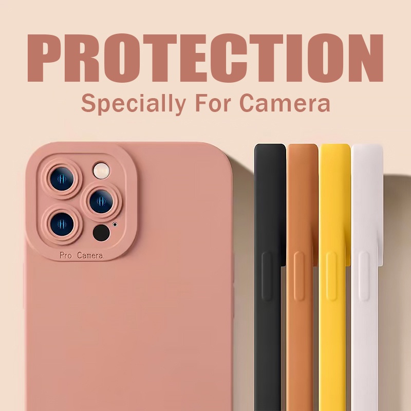 Ốp Điện Thoại Silicon Mềm Chống Sốc Màu Trơn Cho iphone 15 14 13 12 11 pro max x xs xr 8 7 plus