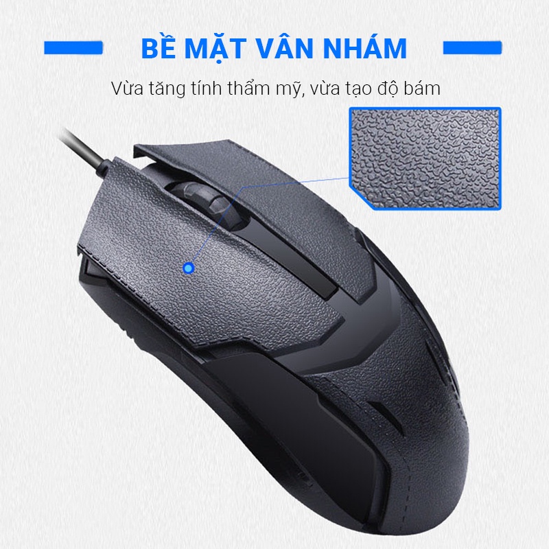 Chuột máy tính gaming có dây cảm biến quang nhanh nhạy chính xác, chuyên dành cho chơi game, làm việc văn phòng đều được