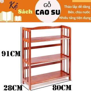 Kệ sách 3 tầng rộng 80cm bằng gỗ (Vàng cánh gián)