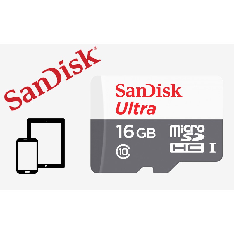 [Mã ELHA9 giảm 15% đơn 50K] Thẻ nhớ Micro SD 16Gb Sandisk class 10 (80MB)