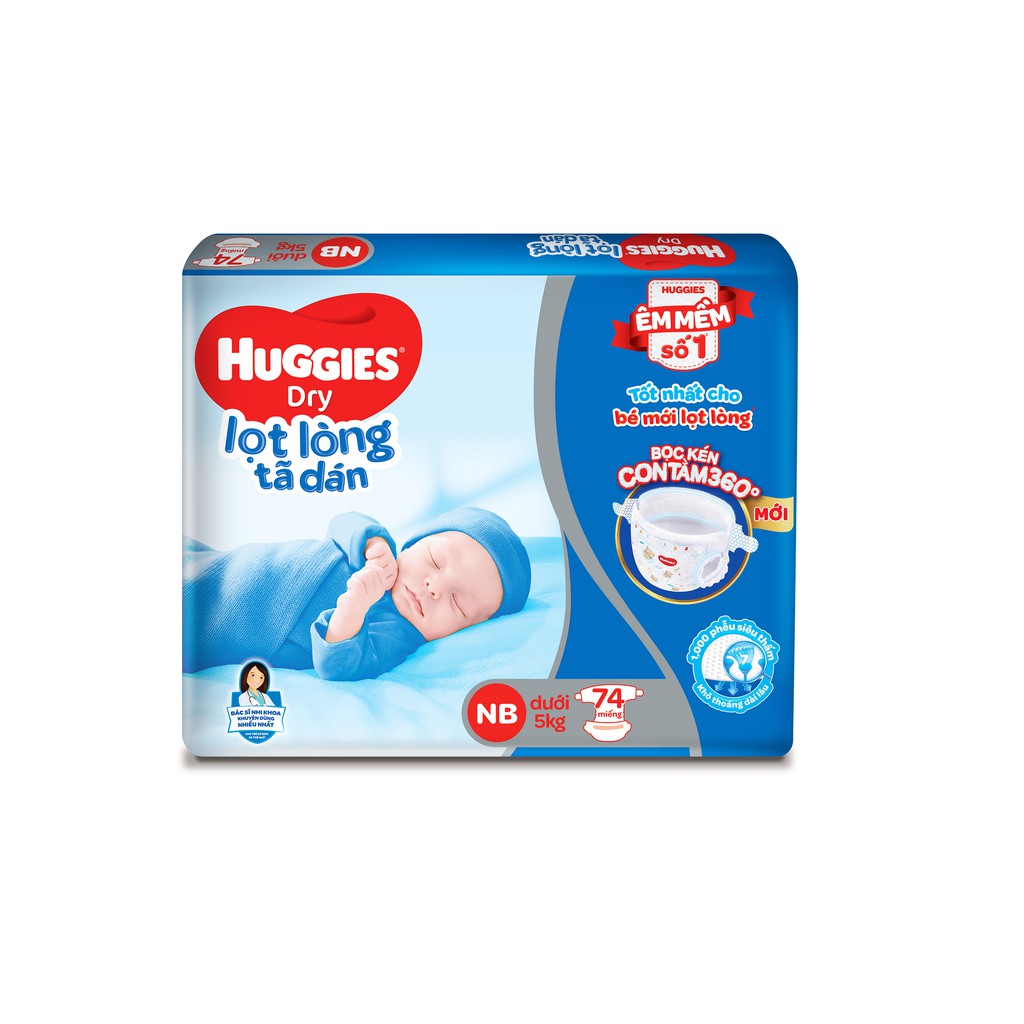 [Mã MKBHUGHOT giảm 12% đơn 400K] Tã Dán Sơ Sinh Huggies S88 Miếng/Gói