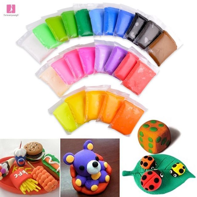 Đất set super clay 24 gói 24 màu đất nặn thủ công cho bé