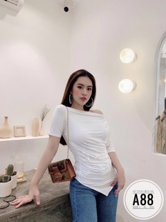 Bigsize Áo thun lệch vai A88