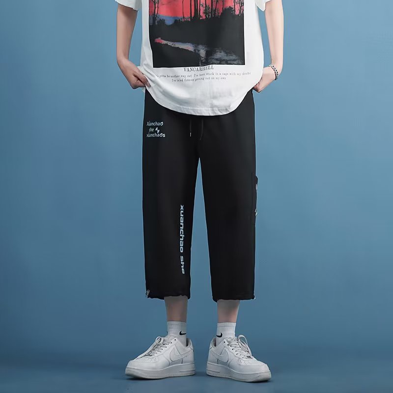 Quần ống rộng In Chữ Phong Cách Nhật Bản Thời Trang Cho Nam Cỡ M-3XL
