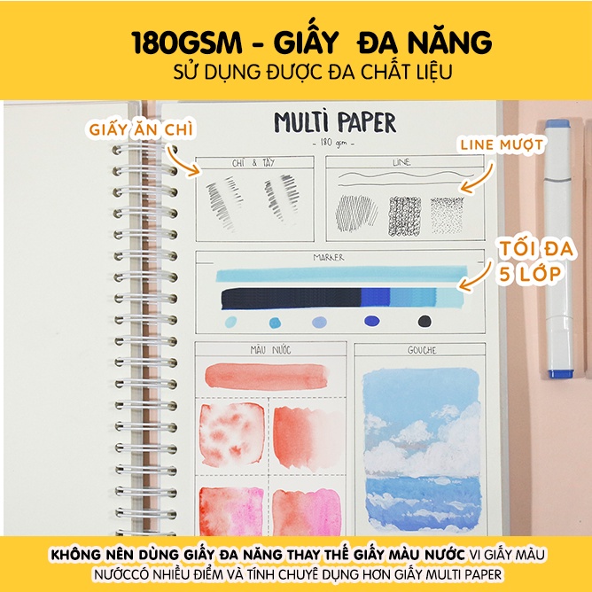 ❃(Tặng Màu Nước) Sổ Phác Thảo Kèm Anime Tutorial Phiên Bản Premium Edition - Vẽ Sketchbook Ong Mặt Bự