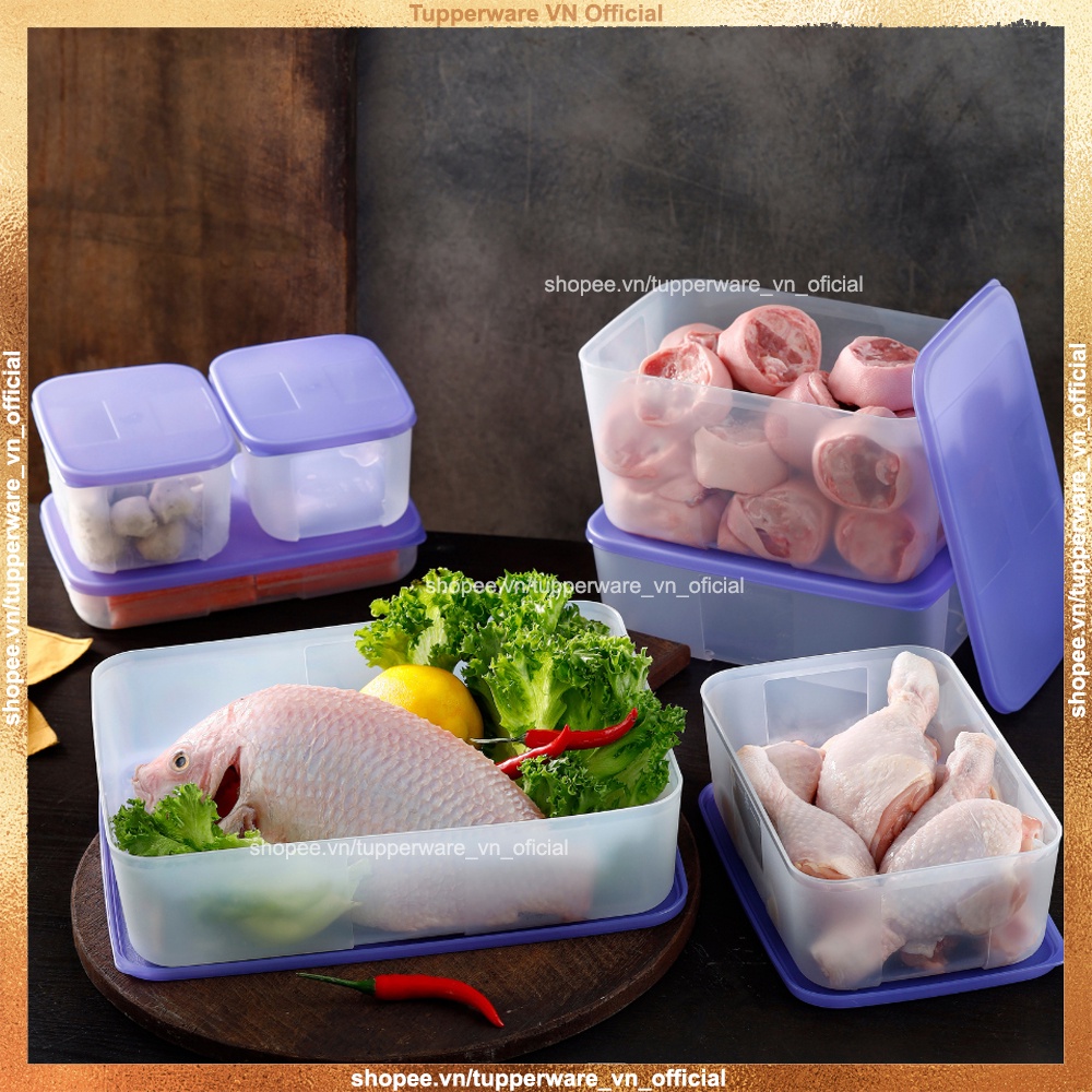 Bộ hộp trữ đông tím Freezermate Essential Set 7 Tupperware