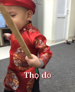 Áo dài gấm bé trai ( quần + áo)