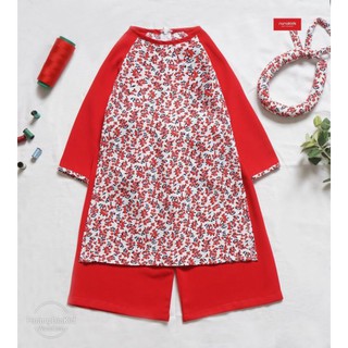 (Hàng loại 1) Áo dài cách tân hoa nhí Hoanggiakids