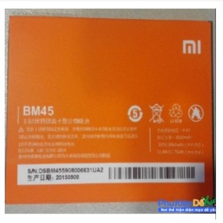 Pin xịn xiaomi redmi note 2 bm45 mới 100%
