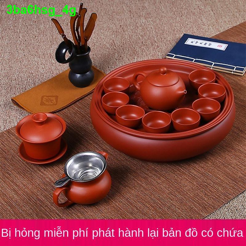 bìnhViolet arenaceous kung fu tea set suit modern household contracted chaoshan of a complete ceramic tray teapot teac