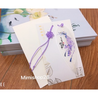Bookmark gân lá phối đồng tâm kết kèm bao thư