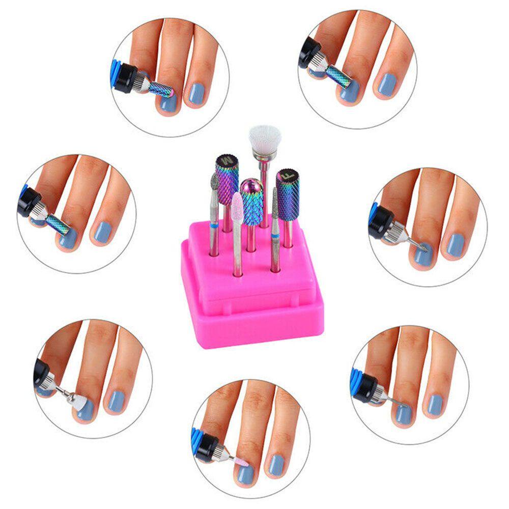 Bộ 7 Mũi Khoan Móng Tay Bằng Sứ Kèm Hộp Đựng|Máy Phay