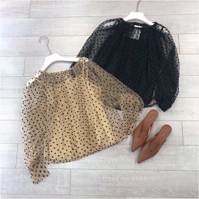 Áo chấm bi lưới có lót 2 dây