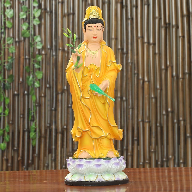 > Tây Phương Tam Thánh Phật A Di Đà Quán Thế Âm Bồ Tát Đài bằng nhựa trang trí nhà cửa