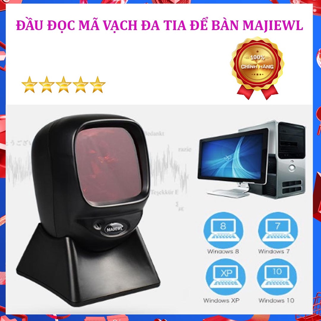 Máy quét mã vạch antech, Đầu đọc mã vạch đa tia để bàn MAJIEWL  đơn giản - Giảm giá hấp dẫn tới 50 - Bảo hành uy tín