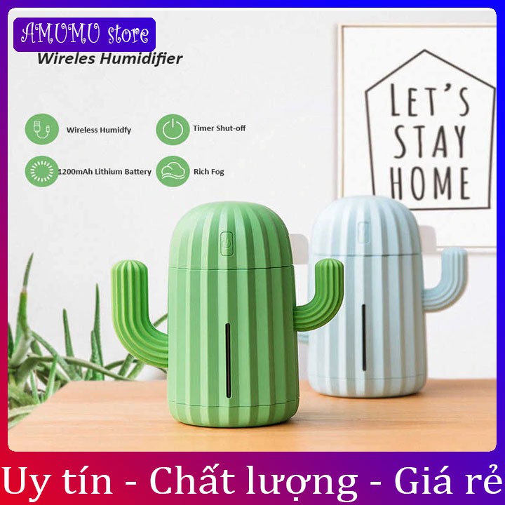 Máy phun sương tạo ẩm mini hình cây xương rồng