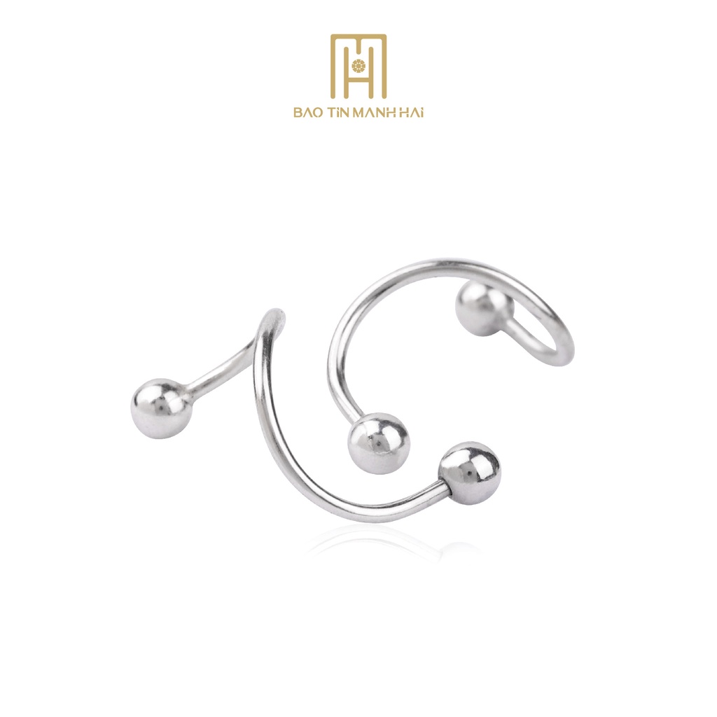 Bông tai Bạc 925 nữ hình xoắn phong cách hàn quốc BTB02 Bảo Tín Mạnh Hải