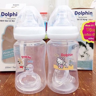 Bình sữa cổ rộng dolphin 200ml/300ml - hàng công ty