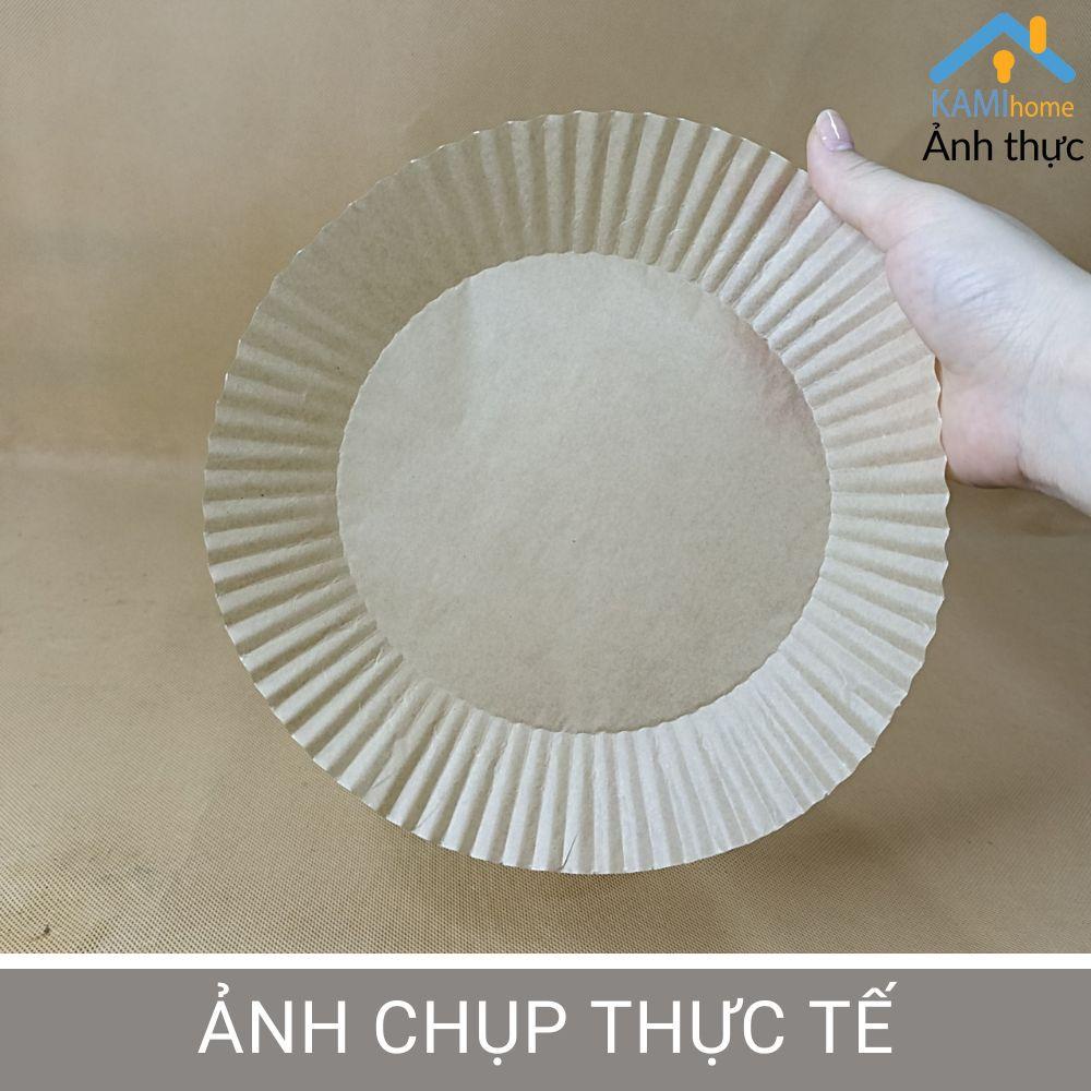 (Bộ 10) Khay giấy nến lót nồi chiên không dầu dạng Đĩa cỡ lớn 24cm KM 20100