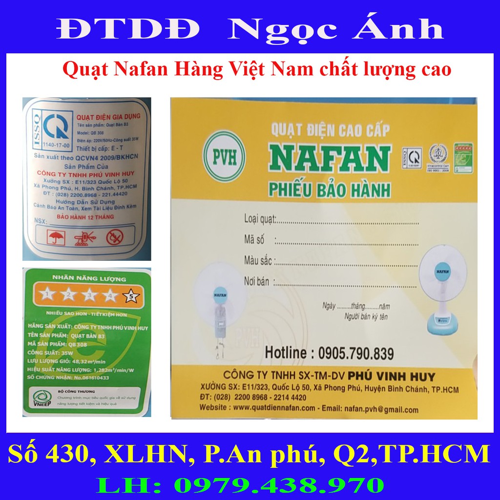 Quạt bàn B3 Nafan Hàng Việt Nam chất lượng cao