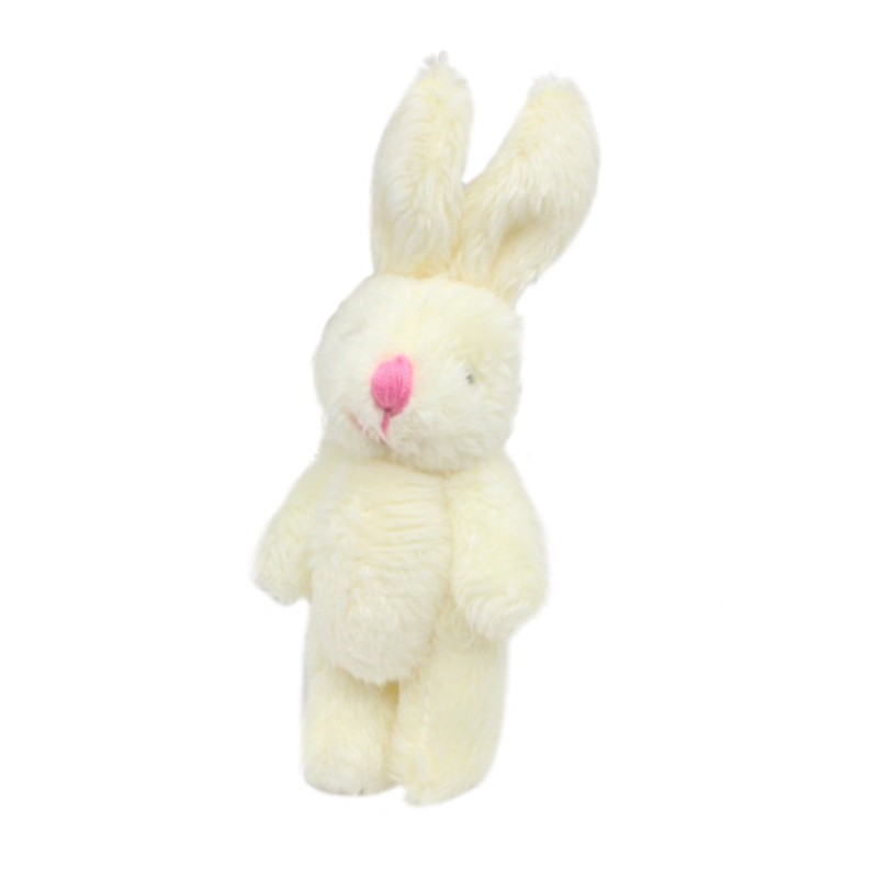 Dream house  6cm Realistic Dollhouse Plush Doll Soft Stuffed Rabbits Bunny Toys Miniature Decoration Doll Mini Joint Rabbit Pendant