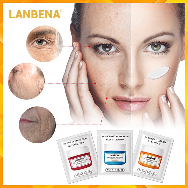 Kem dưỡng da mặt, giữ ẩm nâng cơ làm săn chắc da LANBENA Acid