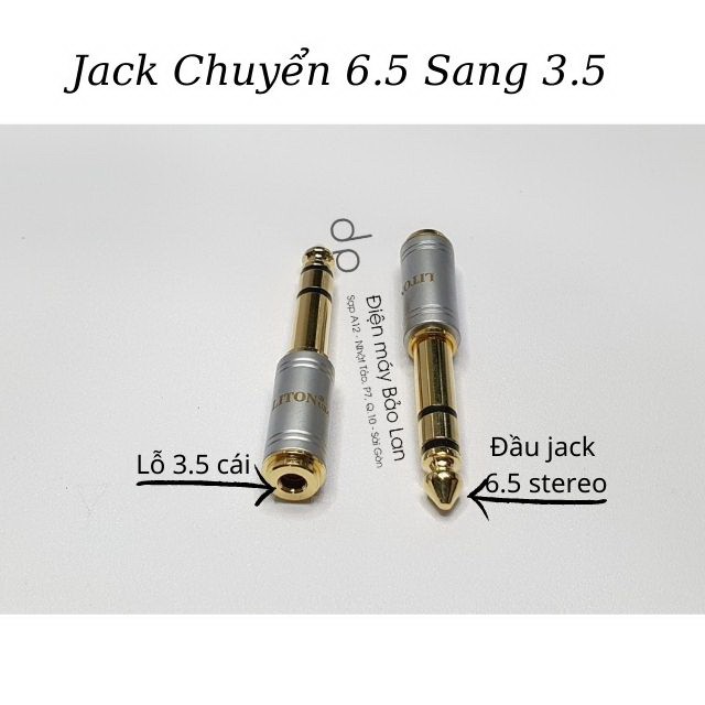 Jack 6.5 Sang 3.5 Liton USA Cao Cấp , Đầu Chuyển 6 Ly Đực Sang 3.5 Cái Màu Xám , Bảo Hành 6 Tháng