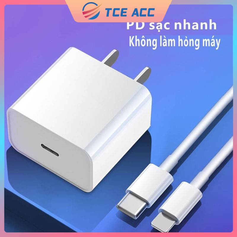 Đầu sạc nhanh TCE ACC 12W PD IPHONE chính hãng + bộ cáp sạc, Iphone, ipad.Tai nghe bluetooth sạc nhanh và an toàn