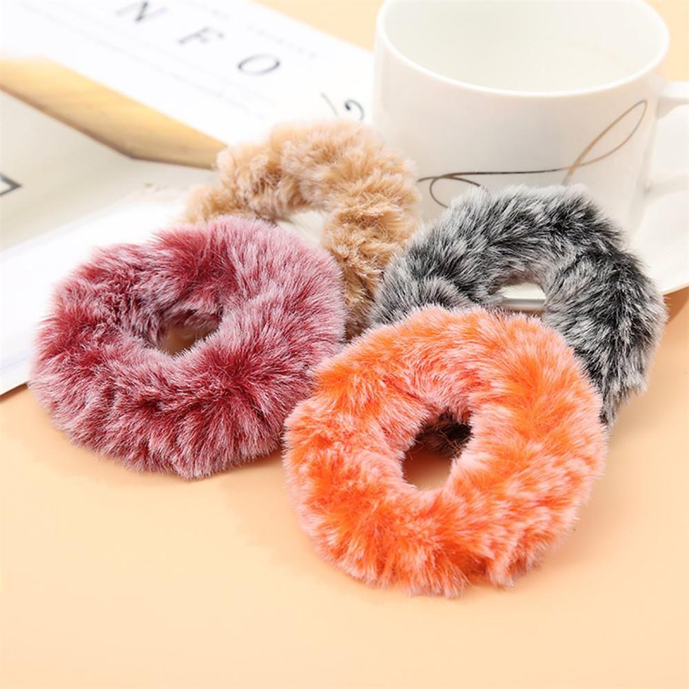 Dây Cột Tóc Scrunchies Phủ Lông Nhung Thời Trang Xinh Xắn