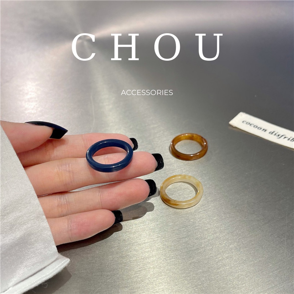 Nhẫn Hổ Phách Nhựa Acrylic | CHOU ACCESSORIES |