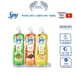Nước Rửa Chén SPY 760ml Thành Phần Thiên Nhiên – 3 Mùi Hương Thơm Dịu Nhẹ Tươi Mát - Sản Xuất Từ KOMLIFE Việt Nam