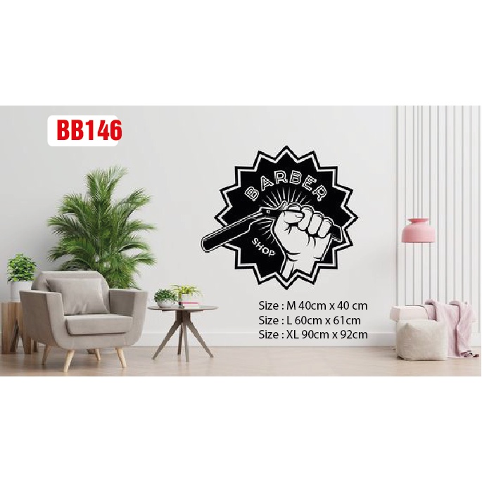 Decal dán làm đẹp cửa tiệm Barber và Salon thu hút khách hàngP10