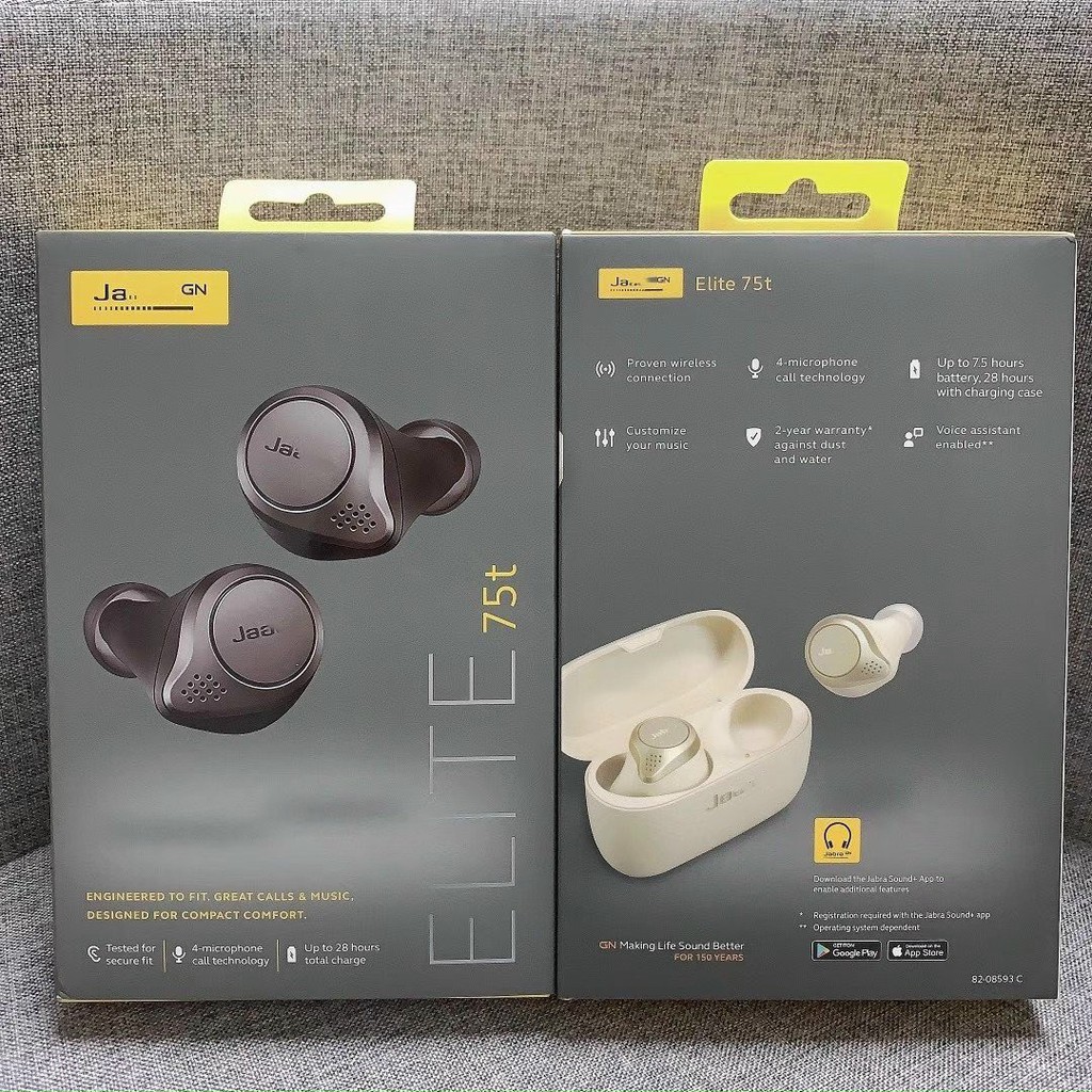 Tai nghe bluetooth Jabra Elite 75T, tai nghe không dây TWS hỗ trợ sạc không dây