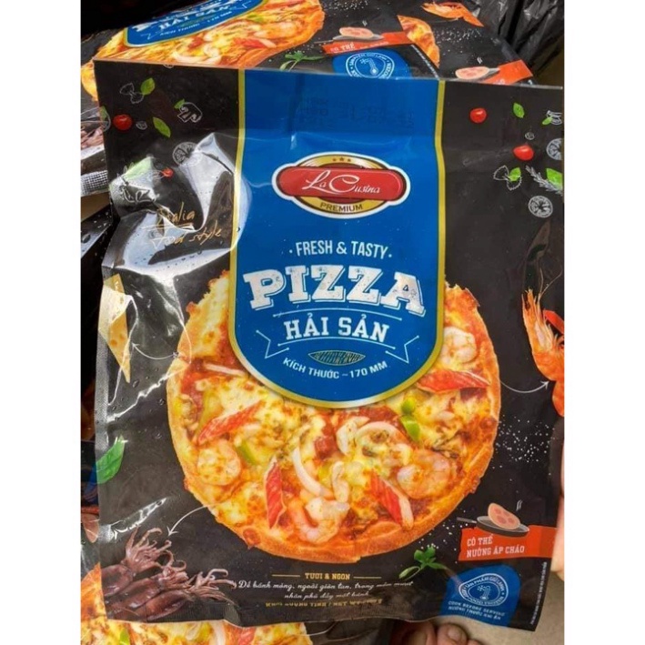 [Q7] Bánh Pizza xúc xích - hải sản - bò bằm LaCusina 180g - nuongfood