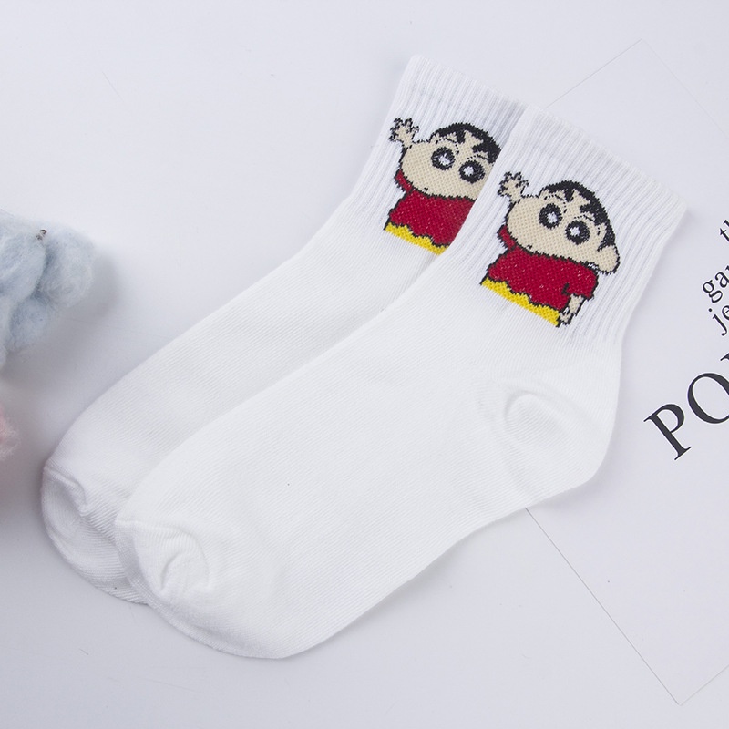 Set 5 đôi vớ hoạt hình Bút Chì Shin, vó cổ cao nam nữ